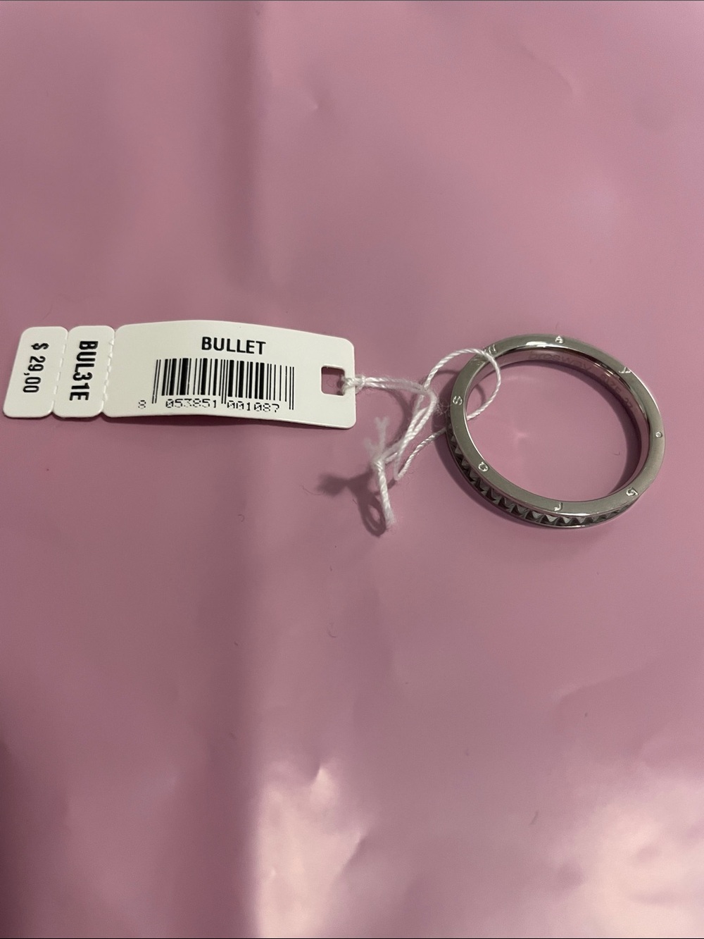 Stainless Steel Silver Textured Band Ring